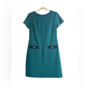 Tommy Hilfiger Teal Mini Dress with Navy Accents